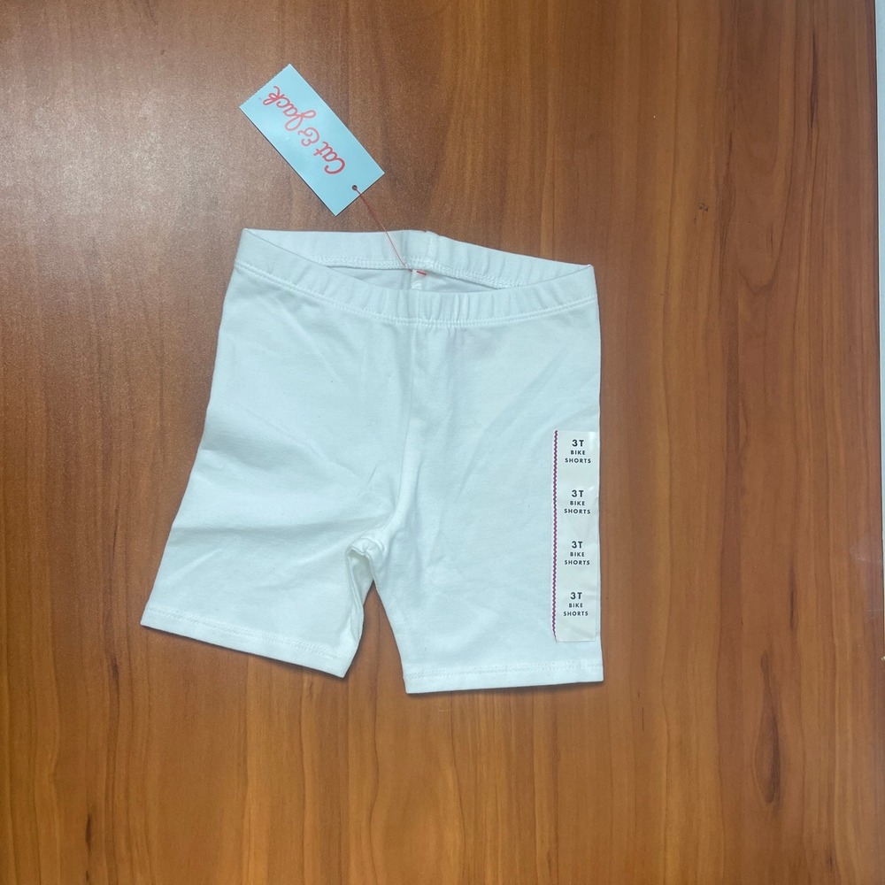 Cat & Jack Girls 3T Tropical Palm Leaf Tank Top and‎ White Bike Shorts Set NEW - Picture 3 of 8